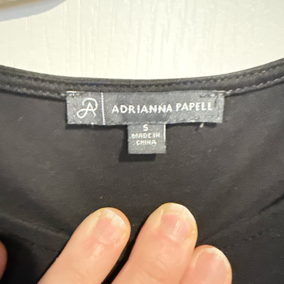 Adrianna Papell Black Puff Sleeve Blouse - Picture 3 of 5